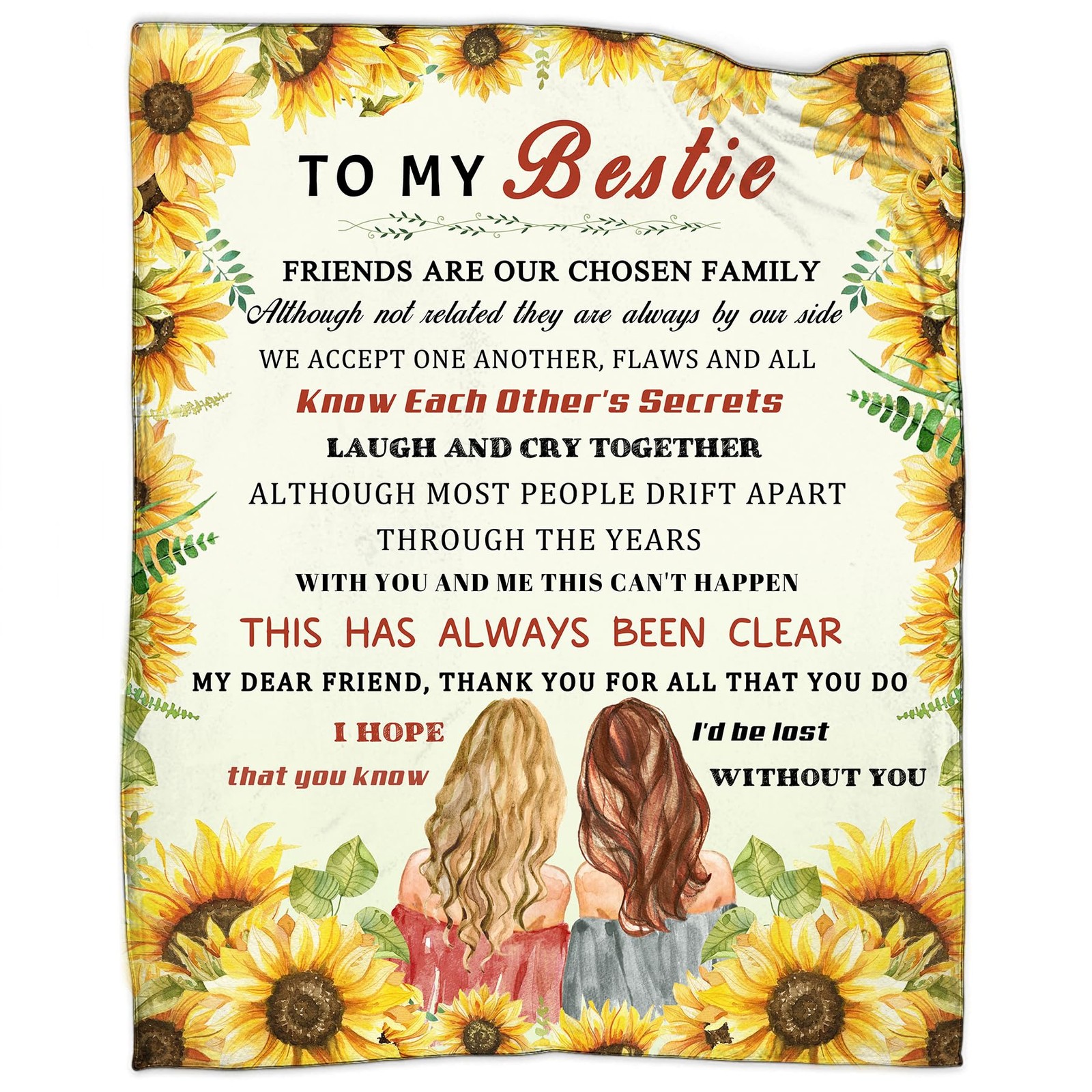 to My Bestie Blanket for Women Ultra Soft Flannel Throw Blanket for Sister Gi...