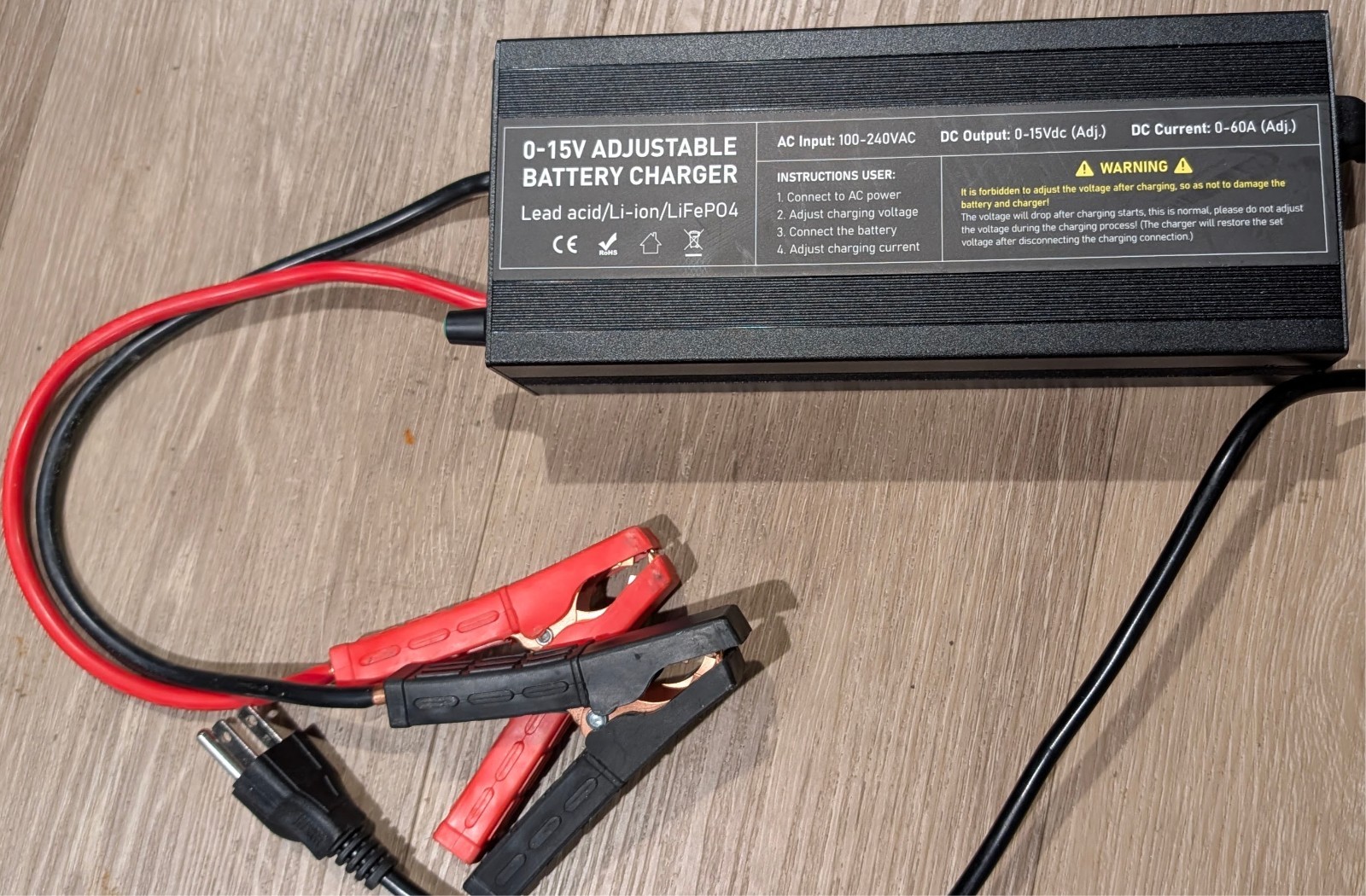 Lifepo4 /Lithium Battery Charger 12V 60A Charger Adjustable Current & Voltage!