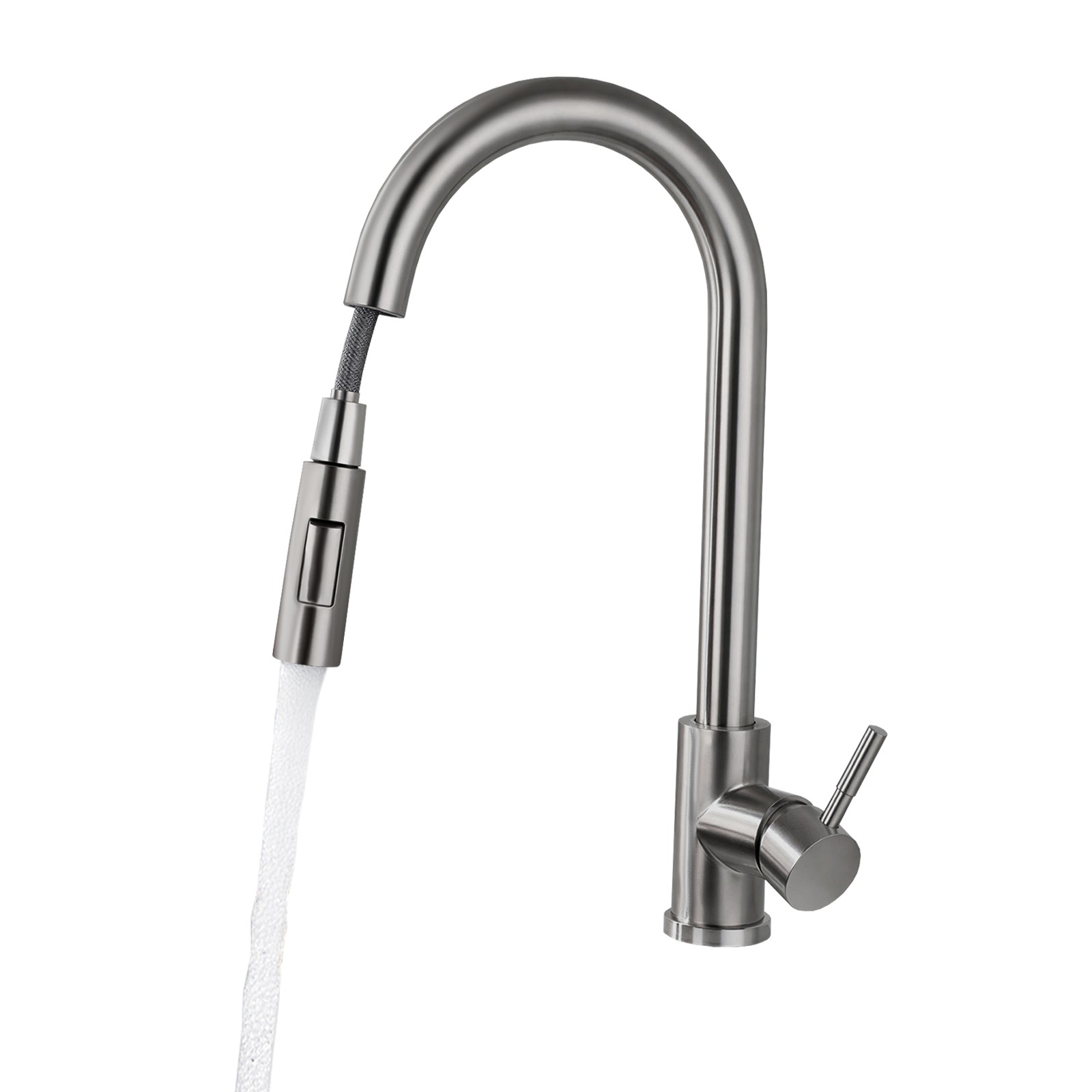Silver Grey Kitchen Tap, 2 Modes Tap Kitchen, 360° Rotating Kitchen Tap