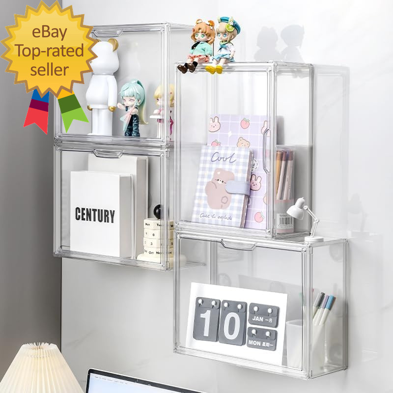 3 Tiers Clear Display Case for Figures Acrylic Storage Organizers Box with