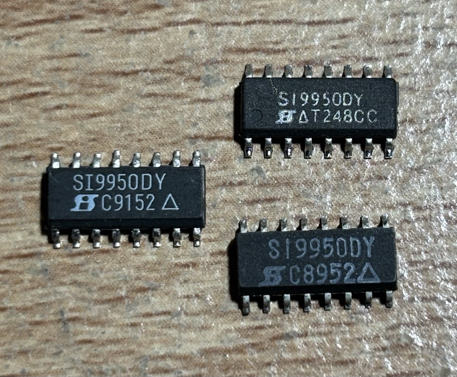 Lot of 3 Used SI9950DY Complementary MOSFET Half-Bridge SO-16