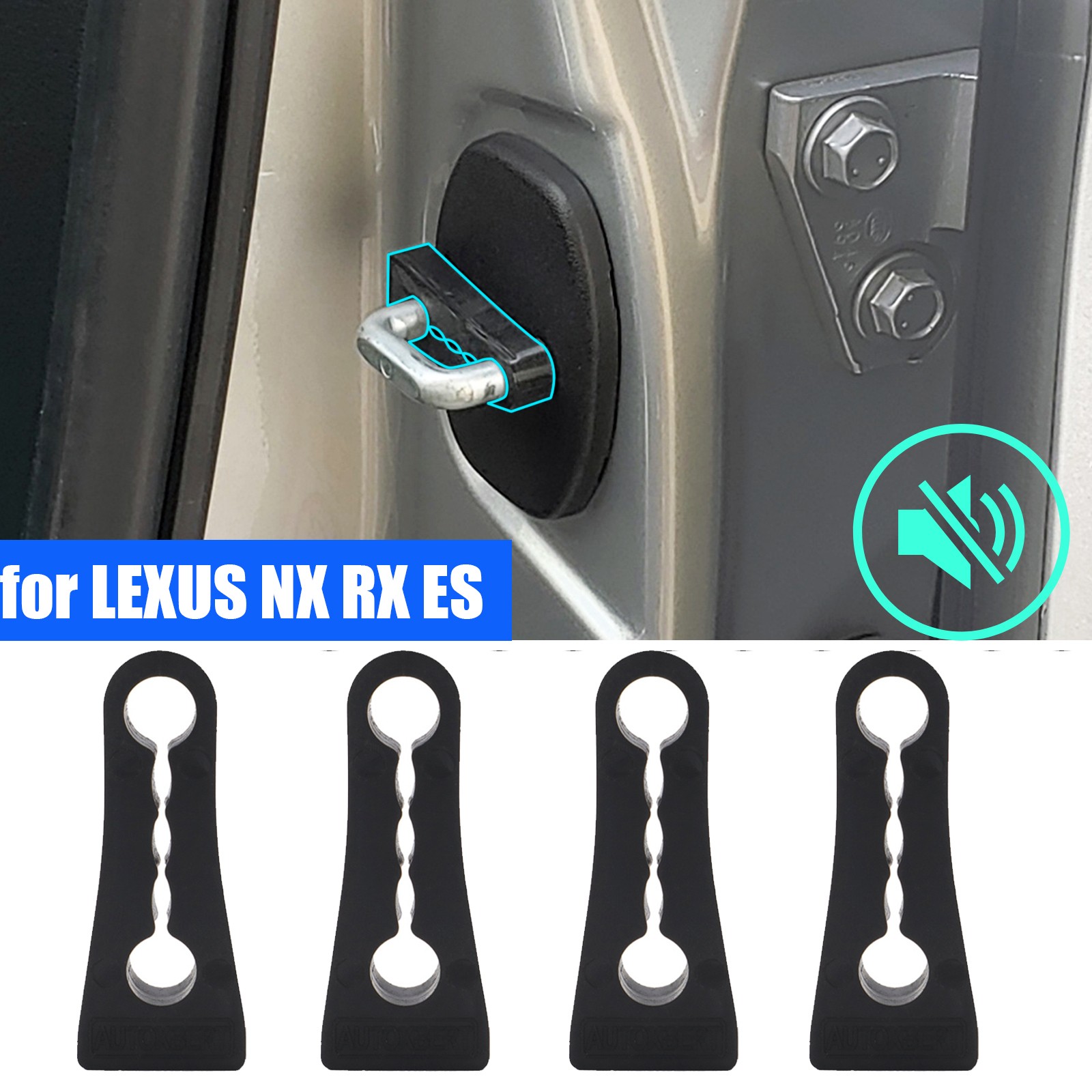 Door Lock Sound Damper Deadener Buffer For Lexus NX LX RX IS ES Noise Deaf Seal