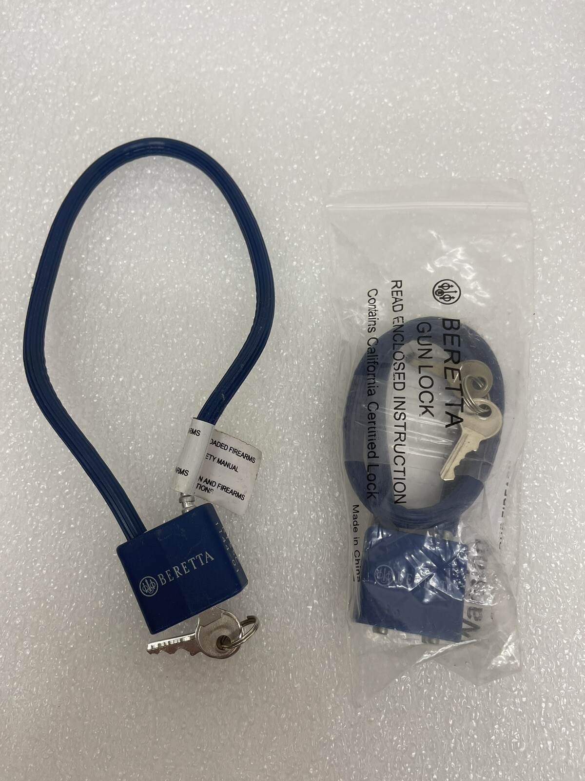 2 Beretta Blue Cable Handgun Locks w/ Keys
