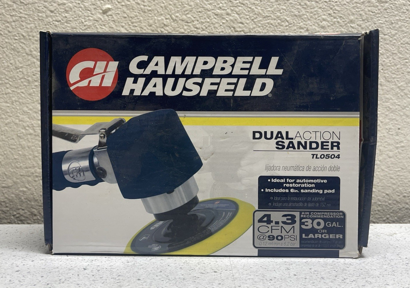 CAMPBELL HAUSFELT DUAL-ACTION SANDER TLO504 90 PSI