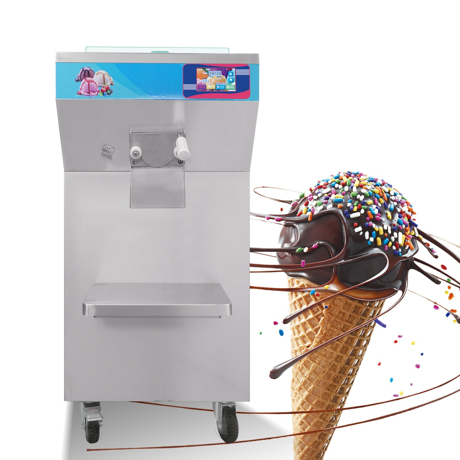Kolice Commercial vertical fruit hard ice cream machine, Italian water ice maker