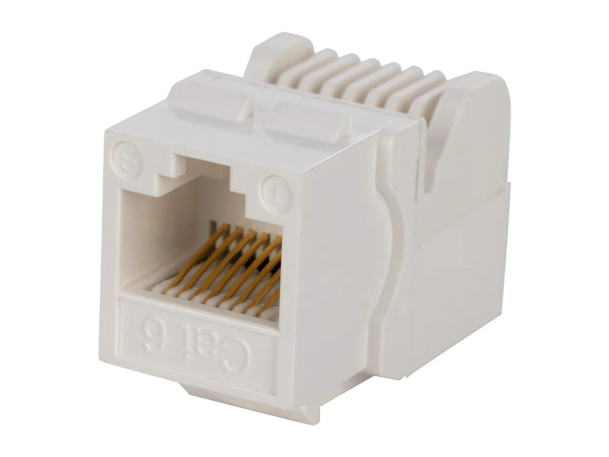 Monoprice Cat6 RJ45 Toolless Keystone Jack for 22-24AWG Solid Wire, White