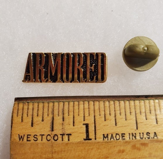 ARMORED HAT PIN, ARMY, ARMOR, NEW CONDITION!