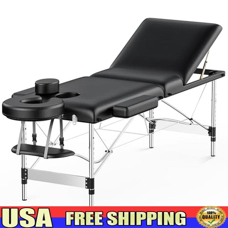 84" Massage Table 3 Sections Reclining Massage Bed Lash Bed  Spa Bed Salon Bed