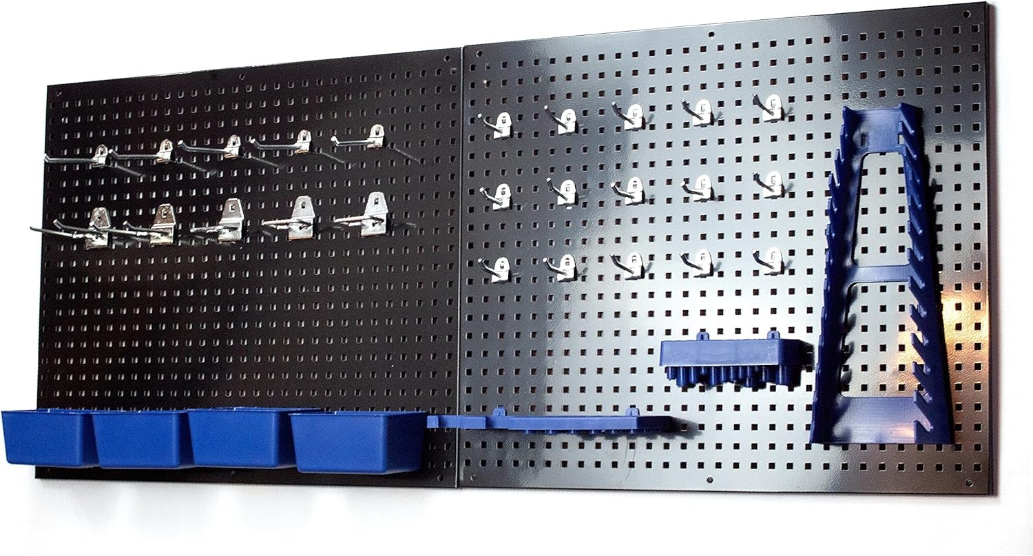 VCT 36"x22" Metal Pegboard Standard Tool Storage Kit With 32pc Peg Black