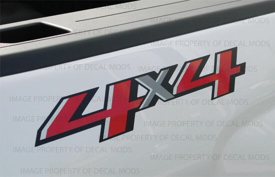 (2x) 2018 4x4 Decals stickers Parts Chevy Silverado Sierra Red Black Gray FG4Y0