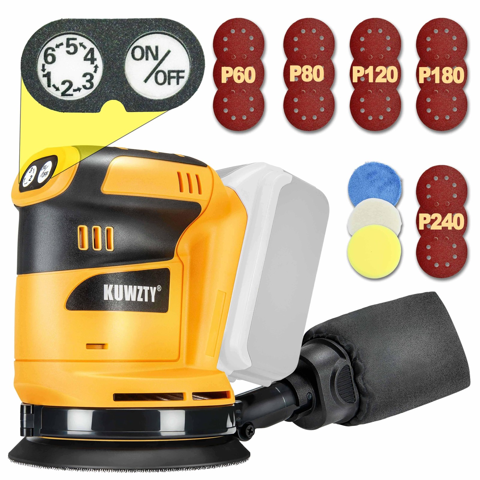 Brushless Random Orbital Sander for DEWALT 20v Battery(No Battery)