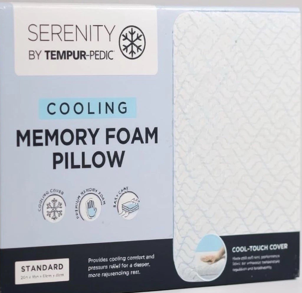 Serenity Memory Foam Cooling Pillow Standard 24" x 16" x 5.75” By Tempur-Pedic