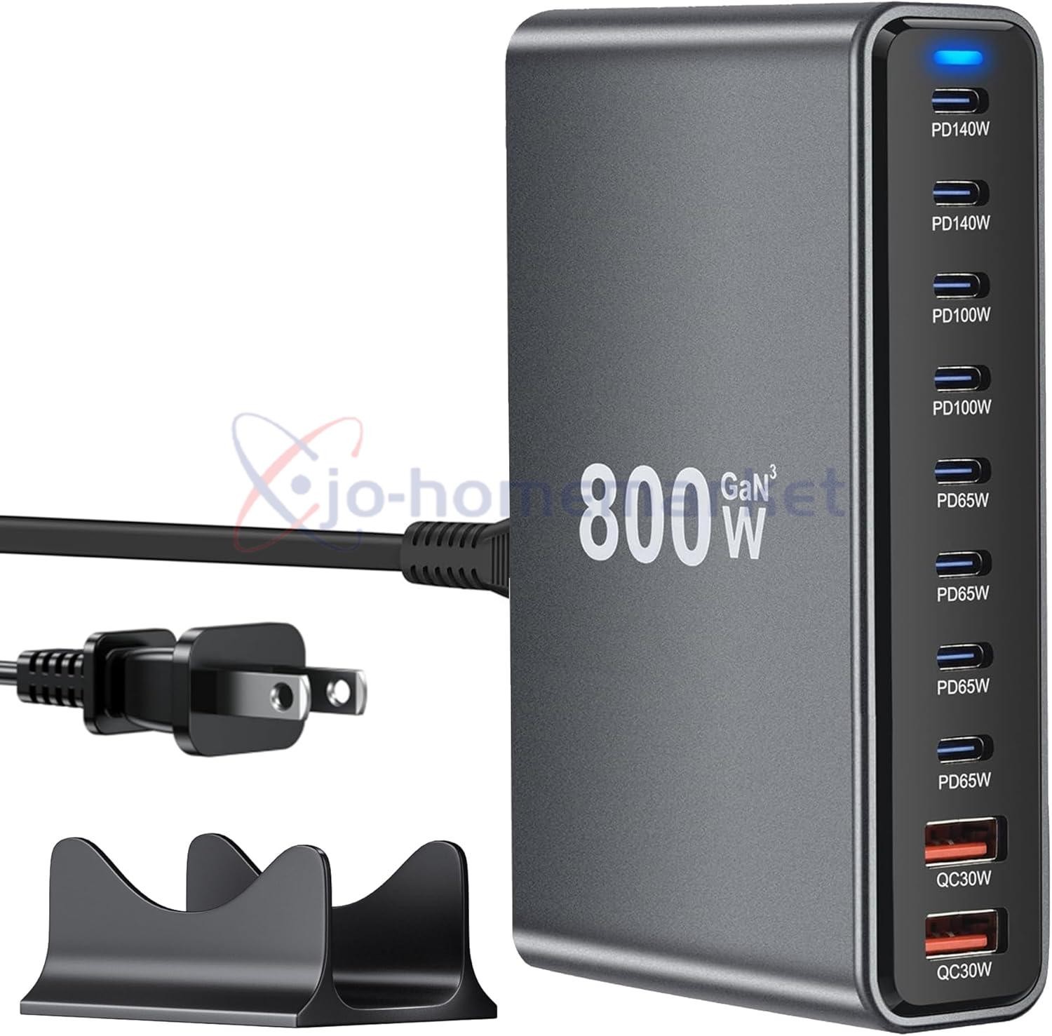 800W USB C Fast Charger Block, Multi-port USB Charging Station GaN Ⅲ Double 140W