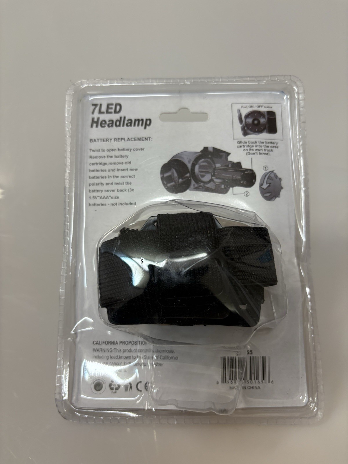7-LED Headlamp ultra bright and high density, adjustable inclination