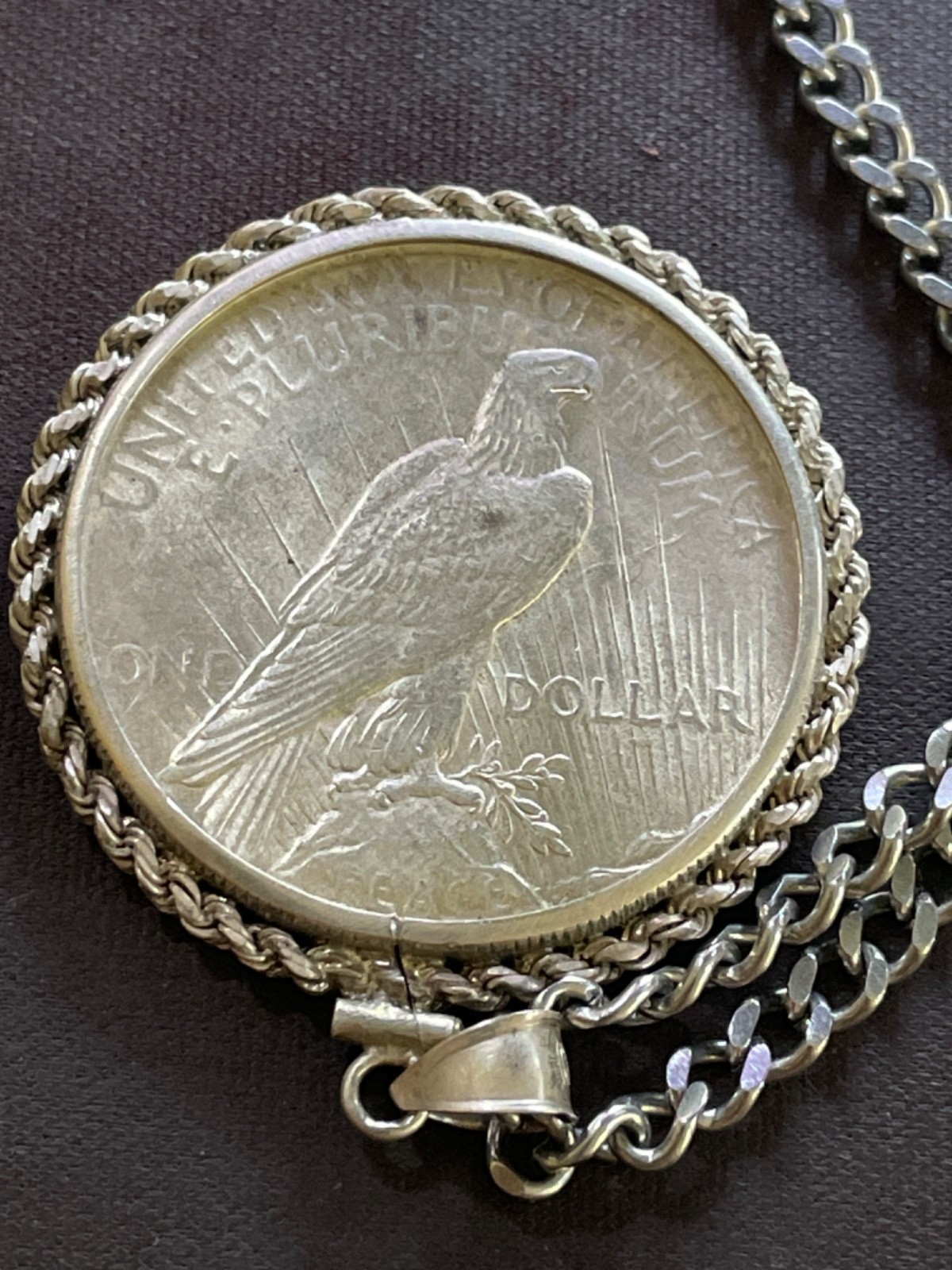 1922 peace dollar necklace
