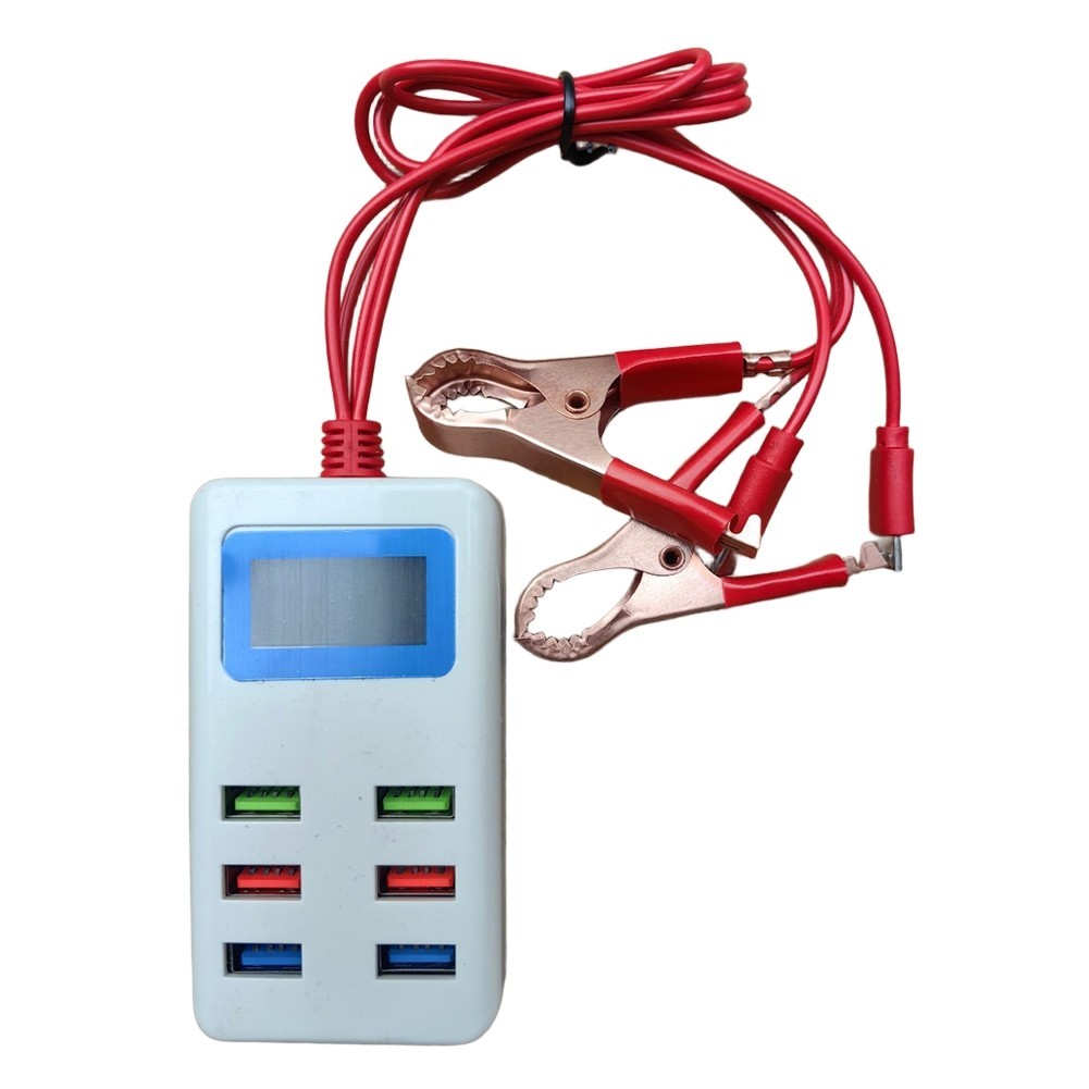 Charging Clip with LCD Display and 6 USB Ports for 12 24V Power Systems