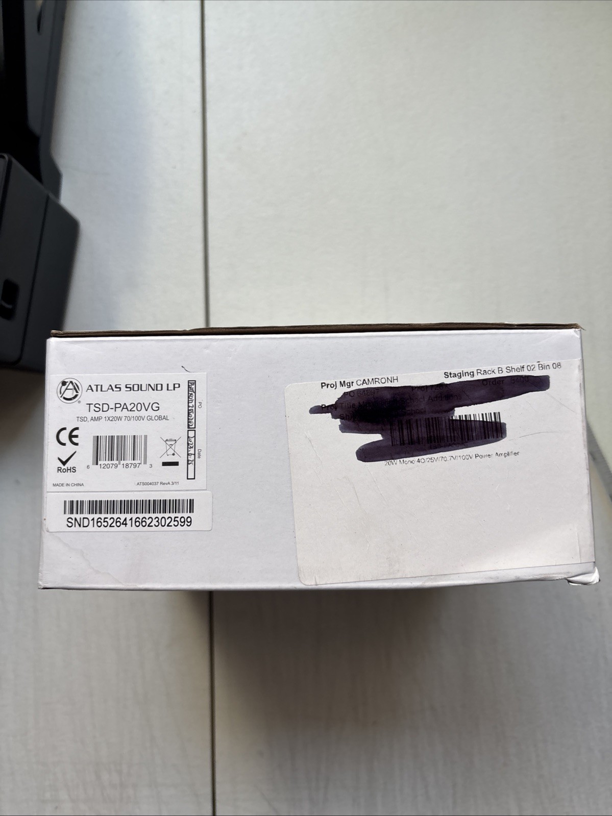 Atlas Sound TSD-PA20VG 20W 70V/100V Mixer Amplifier— Open Box