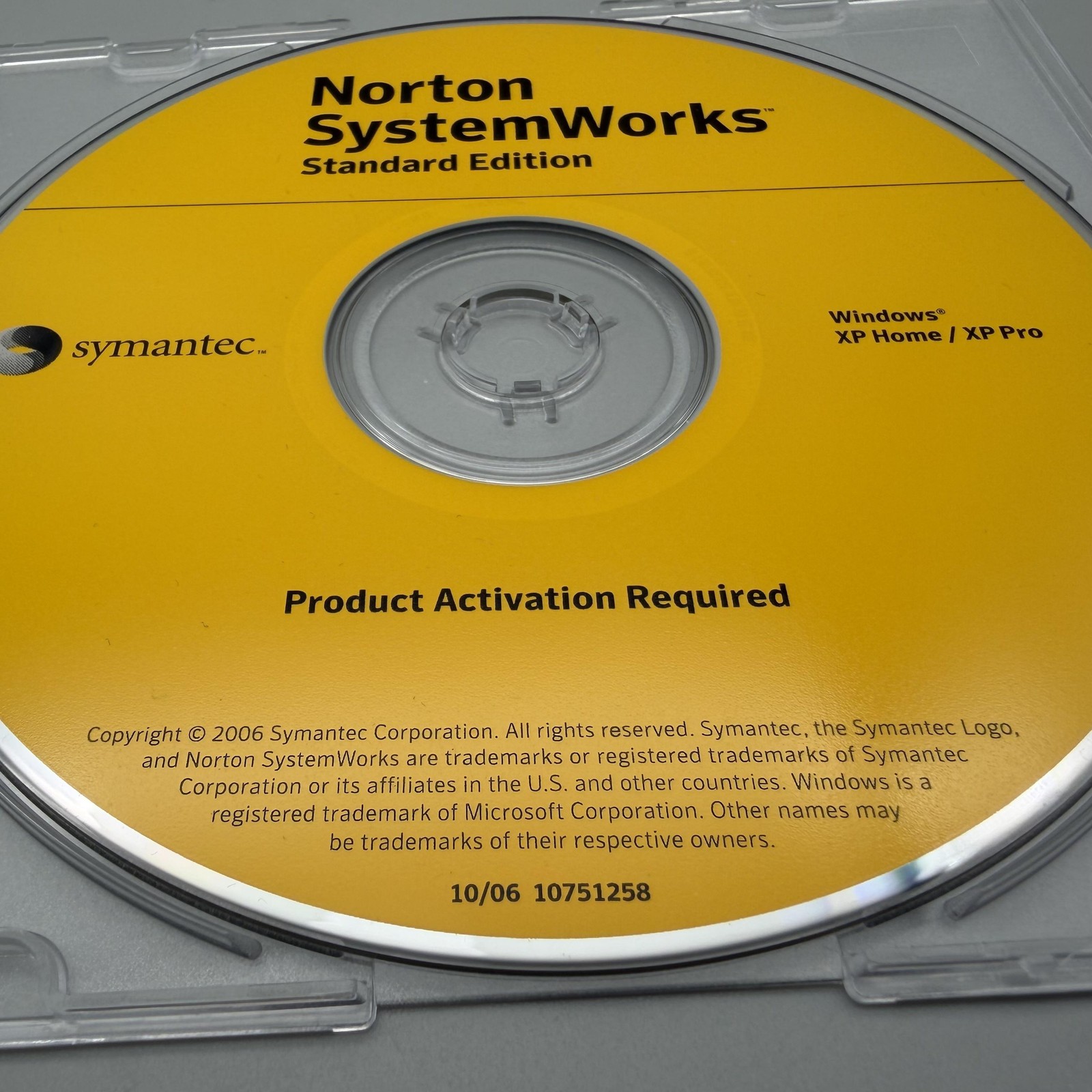 Vintage 2006 Norton SystemWorks Standard Edition Windows XP CD W/ Key