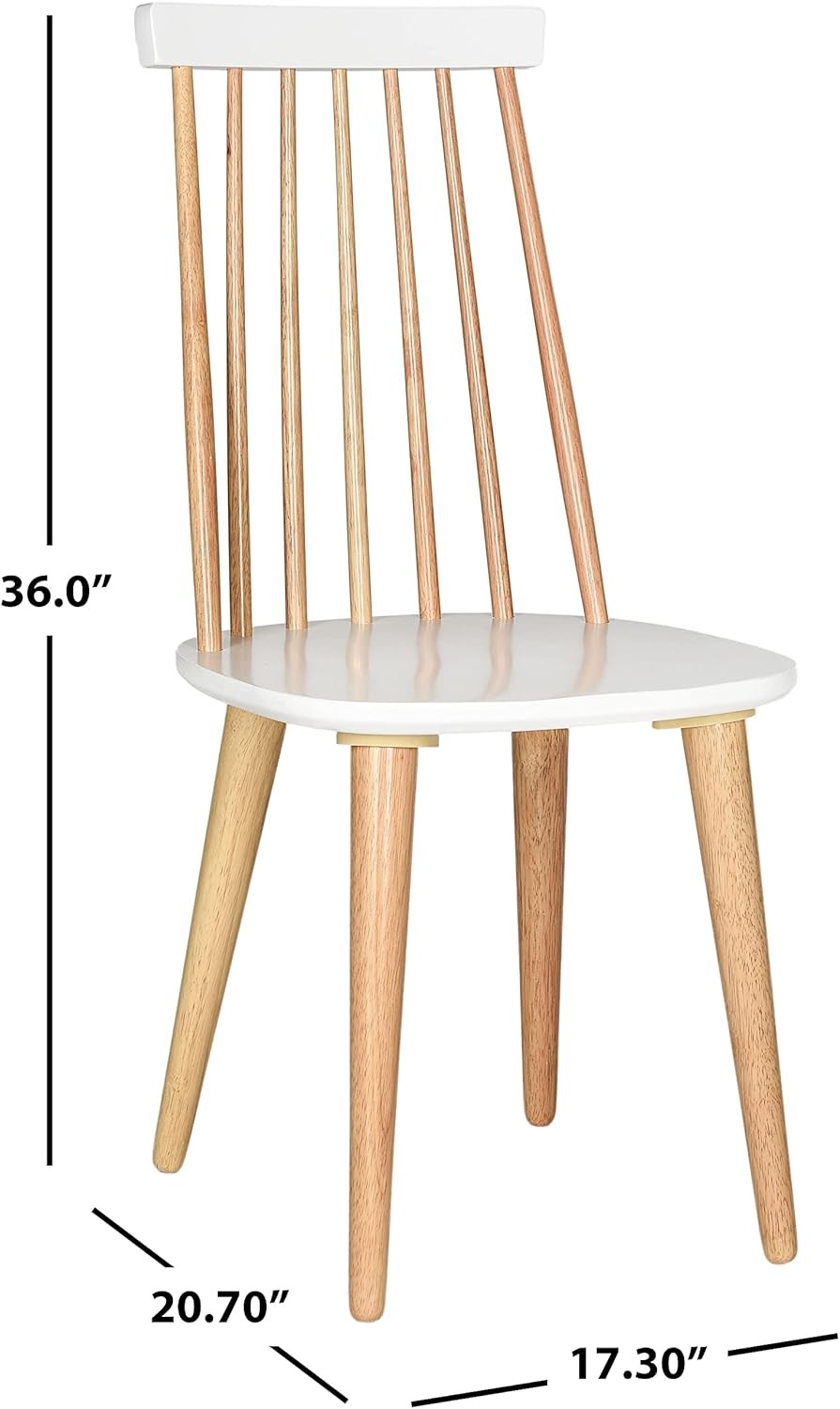 American Homes Collection Burris Country Farmhouse Natural & White Spindle Side