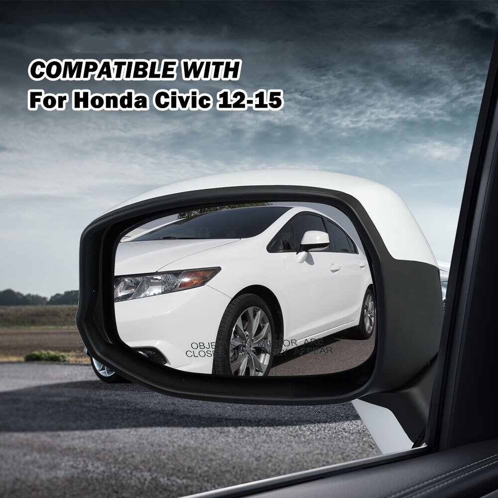 Left Driver Side Mirror White Manual Fold 3Pin For Honda Civic 2012 2013-2015