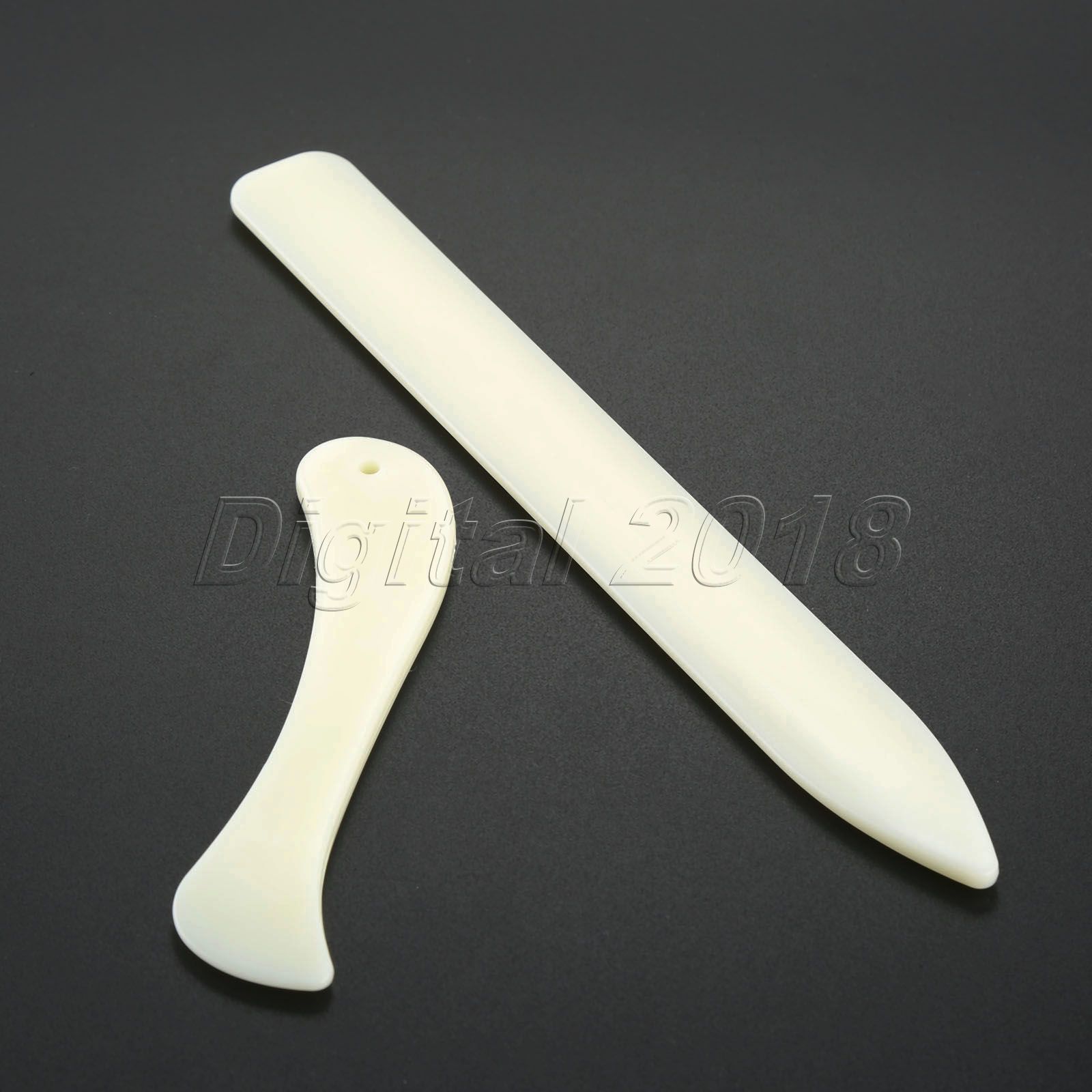 2Pcs Natural Bone Folder Creaser Scoring Folding Creasing Paper Leather Crafts