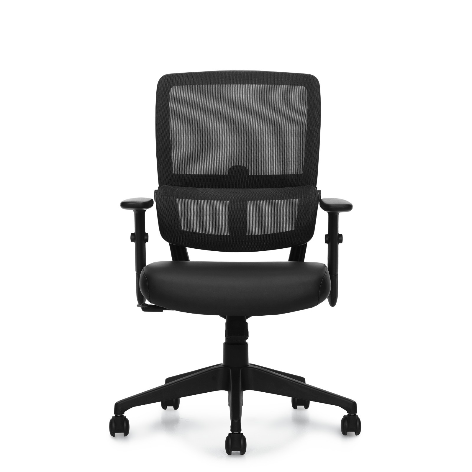Offices to Go OTG12110B Ergonomic Mesh Mid-Back Task Chair Adjustable Arms Black