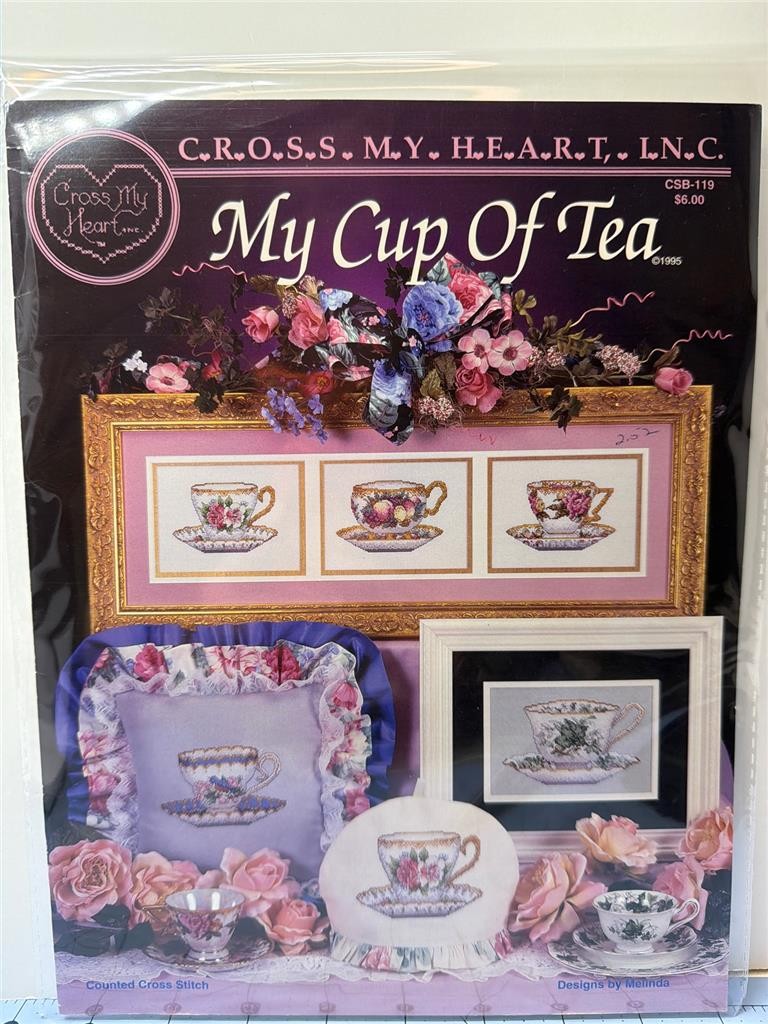 CROSS MY HEART INC.  Counted Cross Stitch Booklet - MY CUP OF TEA - CSB-119