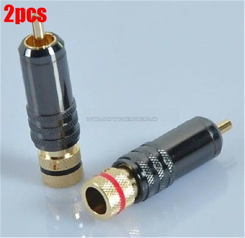 4PCS/2PAIRS Male Screw Locking Audio Grade Connector Rca Plug New Ic iu