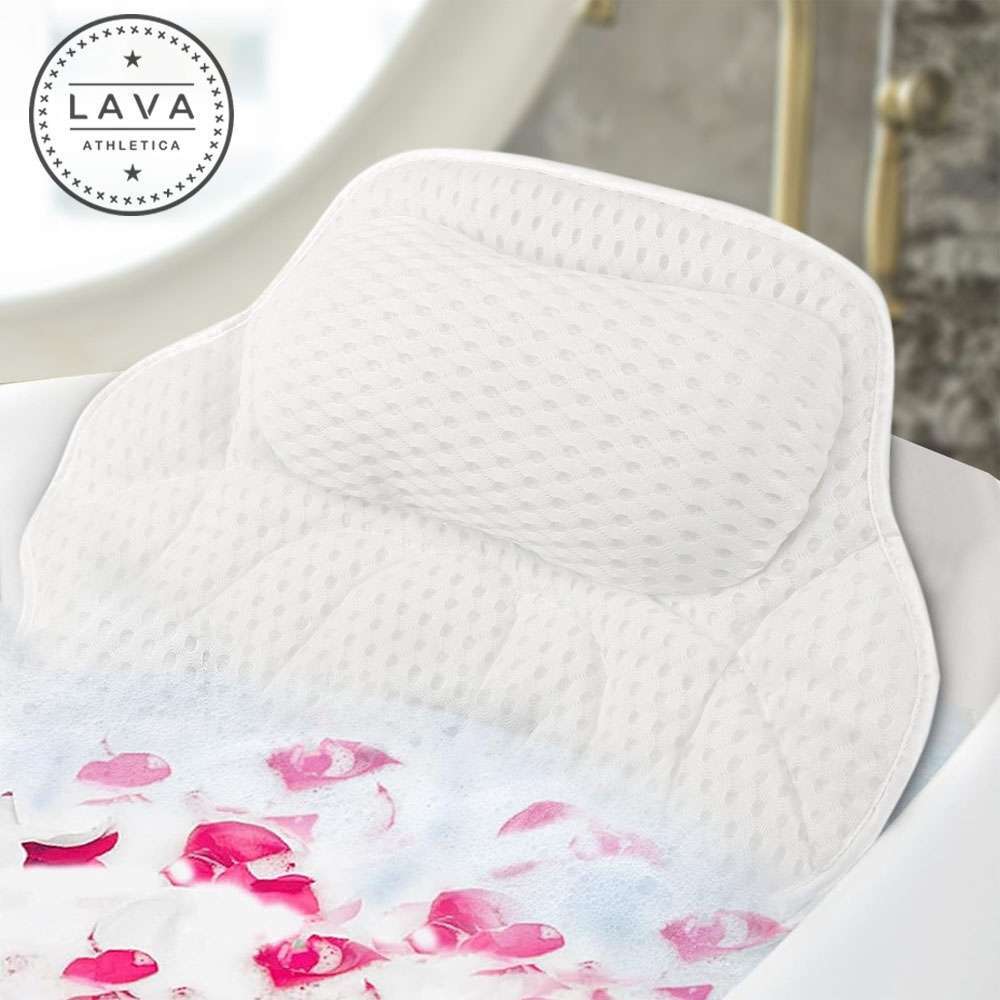 4D Mesh Bath Pillow Spa Cushion Pillow With 6 Suction Cup For Hot Tub Bathtub