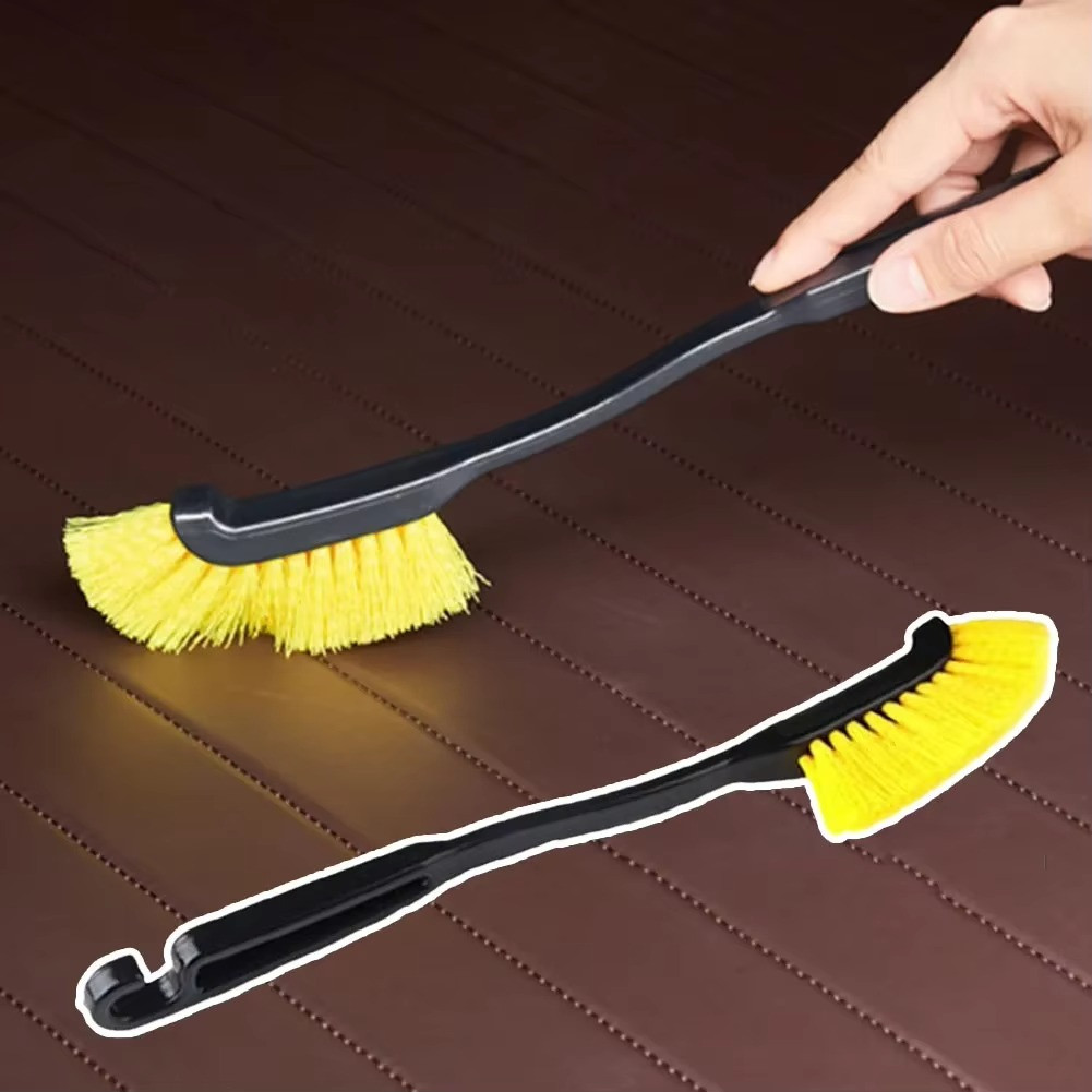 1pc Car Wheel Tire Rim Brush Curved Head Flexible Truck Wheel Hub Wash