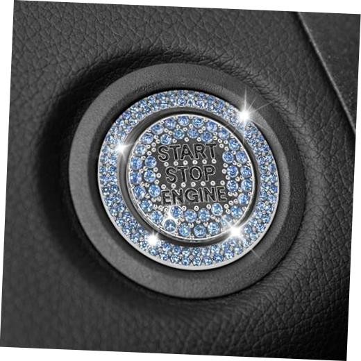 Push Start Button Cover Bling Car Accessories for Women Rhinestone Car Bling