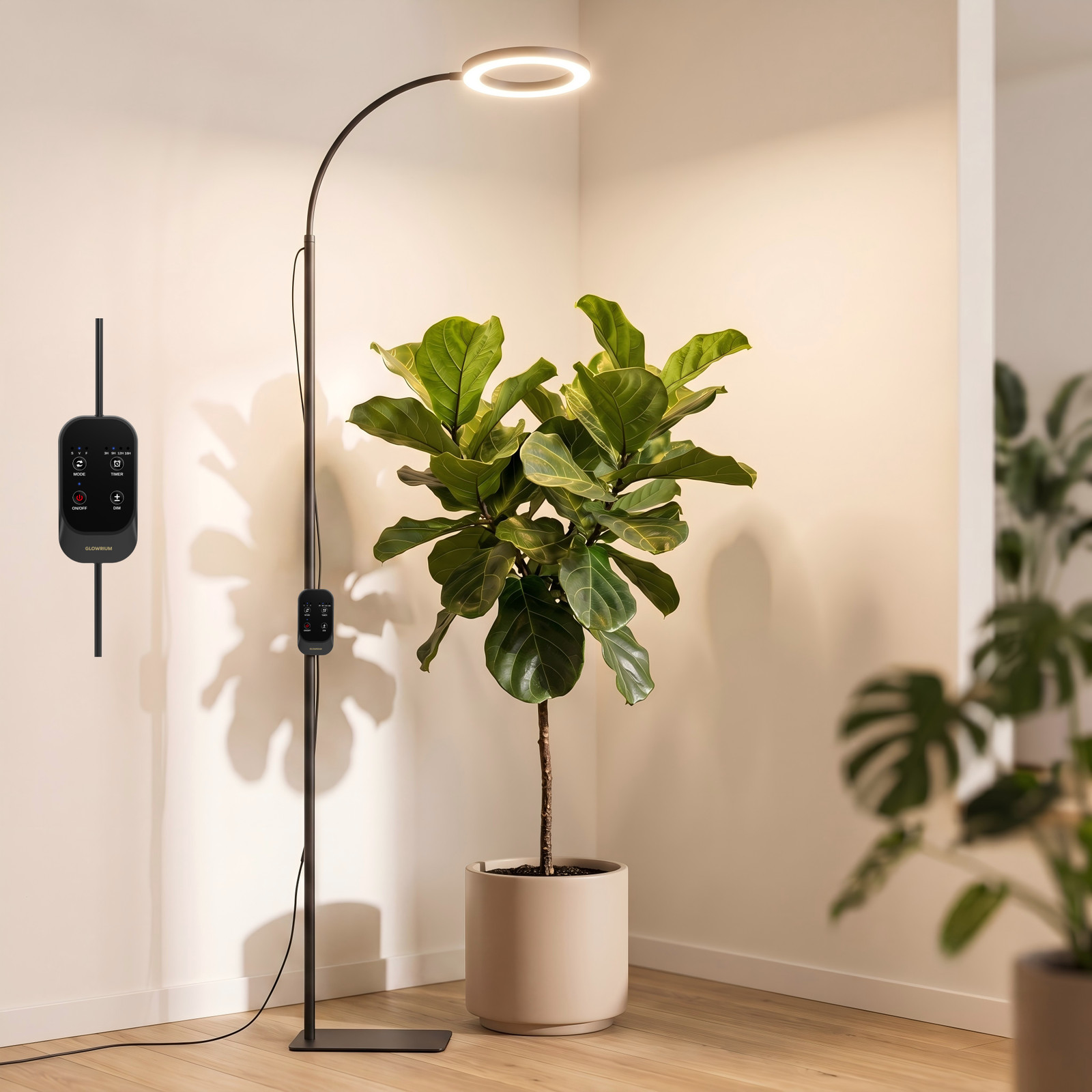 Grow Lights 24W LED Plant Light Full Spectrum Auto Timer for Indoor Tall Plants