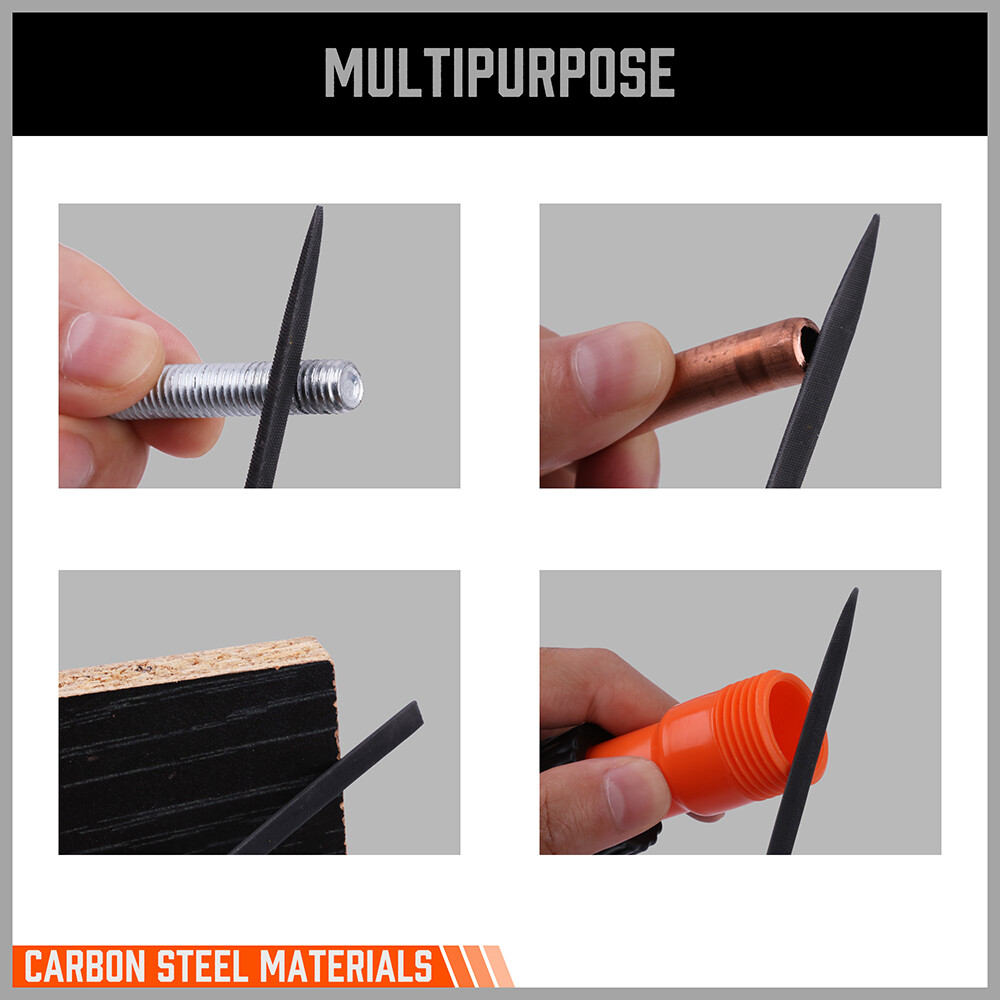 6pc Needle Files Set Flat Square Triangular Round Forged Heat-treat Steel