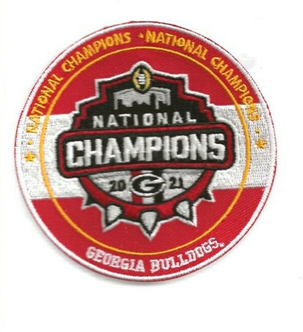 NEW 3 1/2 INCH GEORGIA BULLDOGS 2021 CHAMPIONS IRON ON PATCH FREE SHIP
