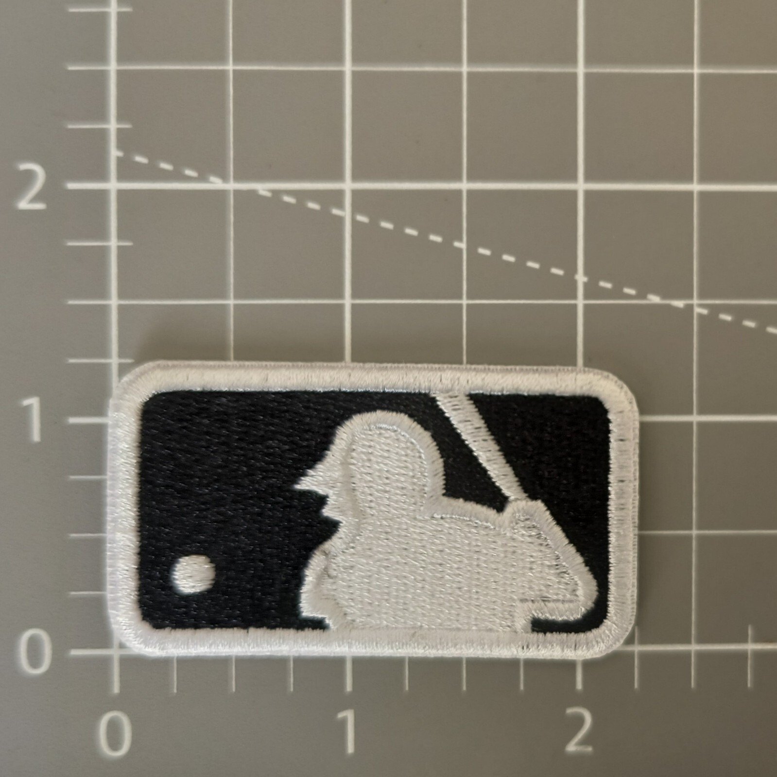 MLB Baseball Logo Black White Patch Embroidered Iron On Small Patch 2.25x1.25"
