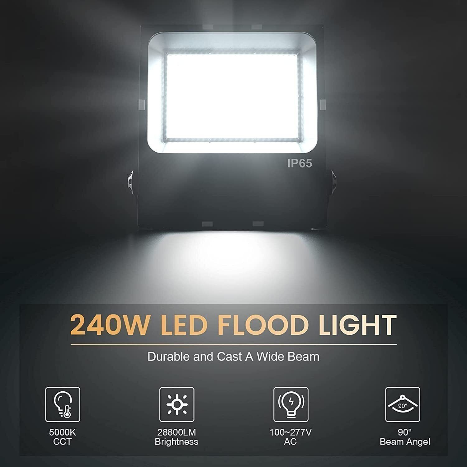 240W LED Flood Light Outdoor Yard Garden Security Area Spotlight Lighting 5000K