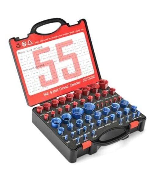Pcs Thread Checker, Nut and Bolt Measuring Tool(25 Metric & 30 Standard), 55