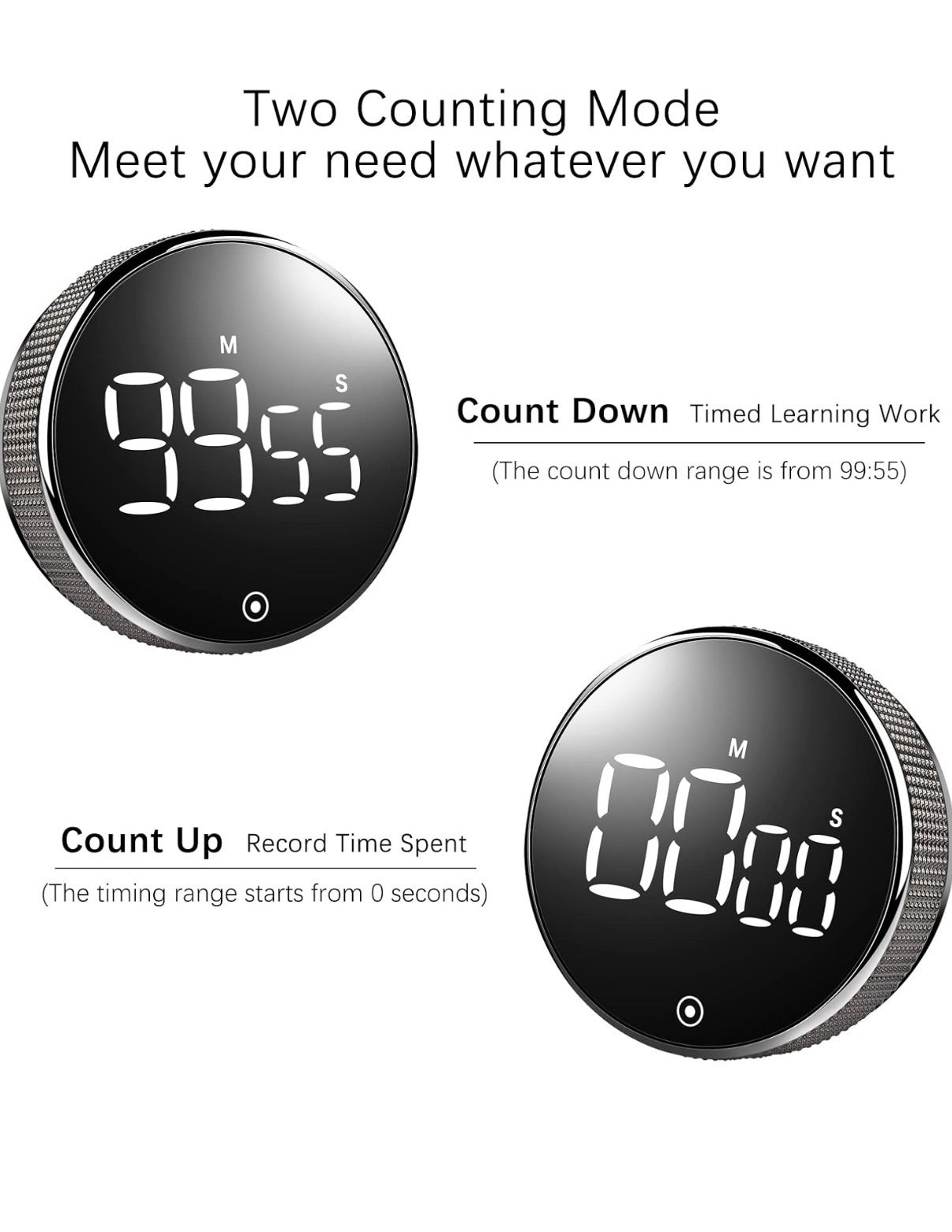 Digital Kitchen Timers, Magnetic Countdown Countup Timer