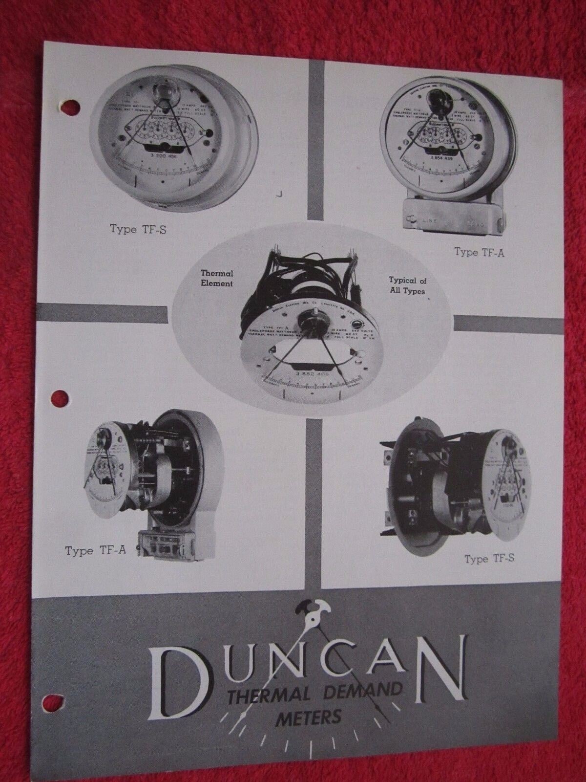 1949 DUNCAN THERMAL DEMAND WATTHOUR METER BROCHURE