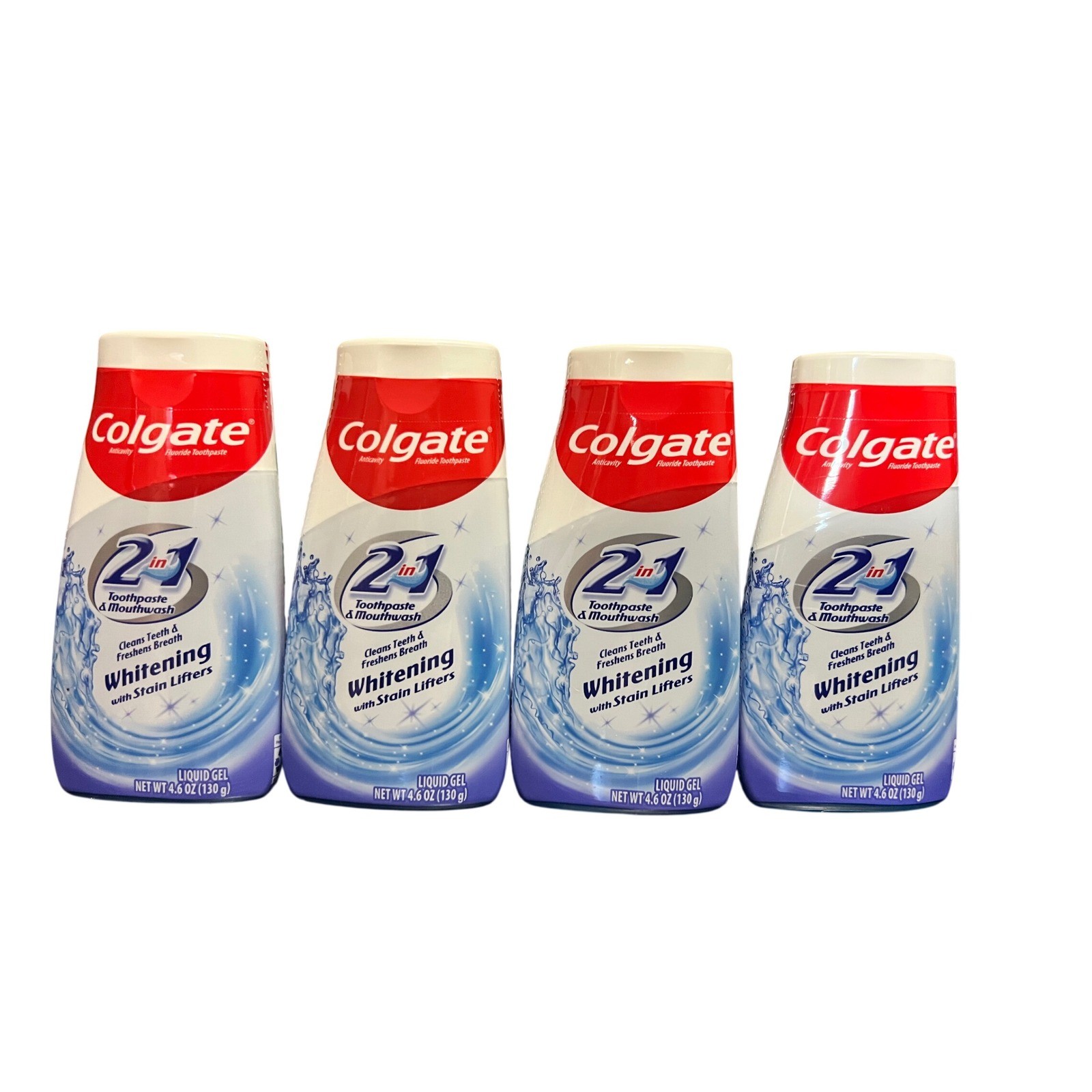 Colgate 2 in 1 Toothpaste Mouthwash Whitening Liquid Gel 4.6oz 4 Pack