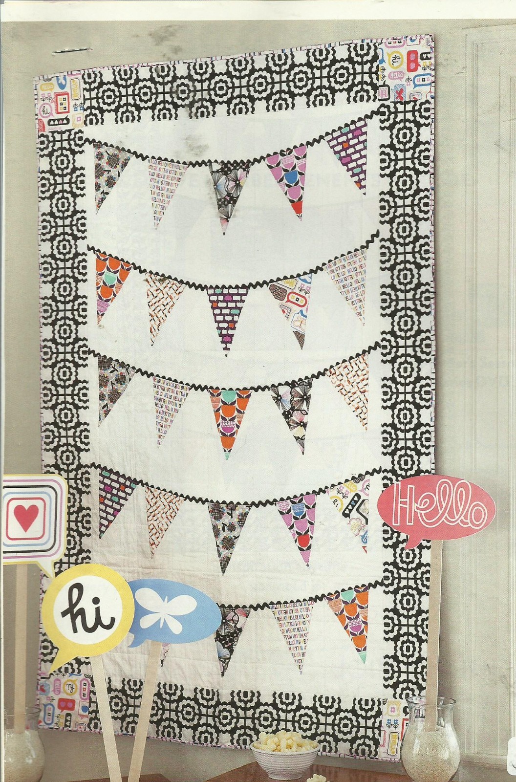 A0081 HELLO HELLO   QUILT PATTERN/INSTRUCTIONS