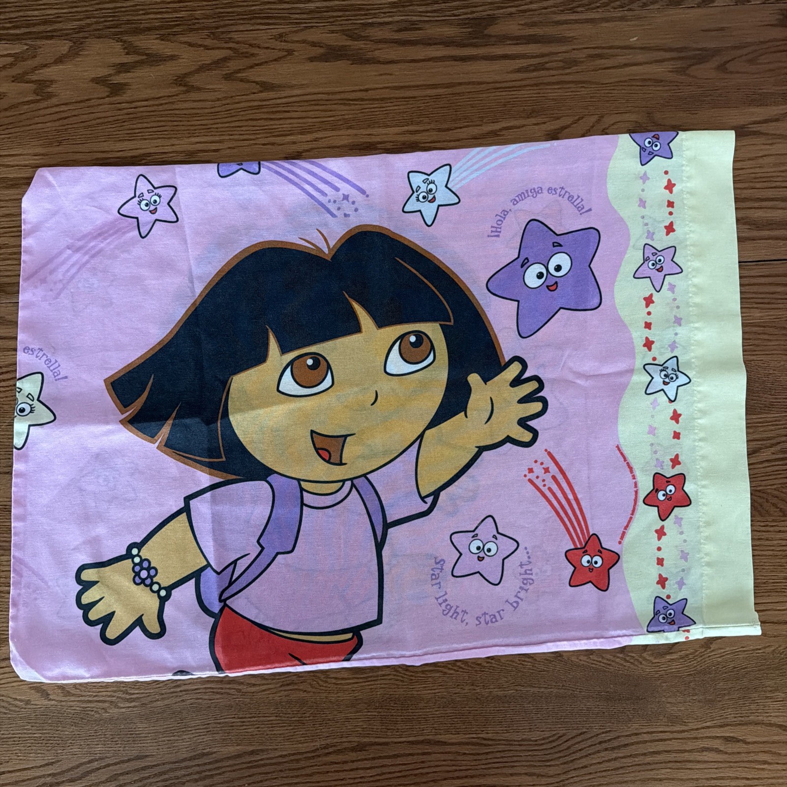 Dora the Explorer Stars Pillowcase Star Light Star Bright Nick Jr 2003 Viacom