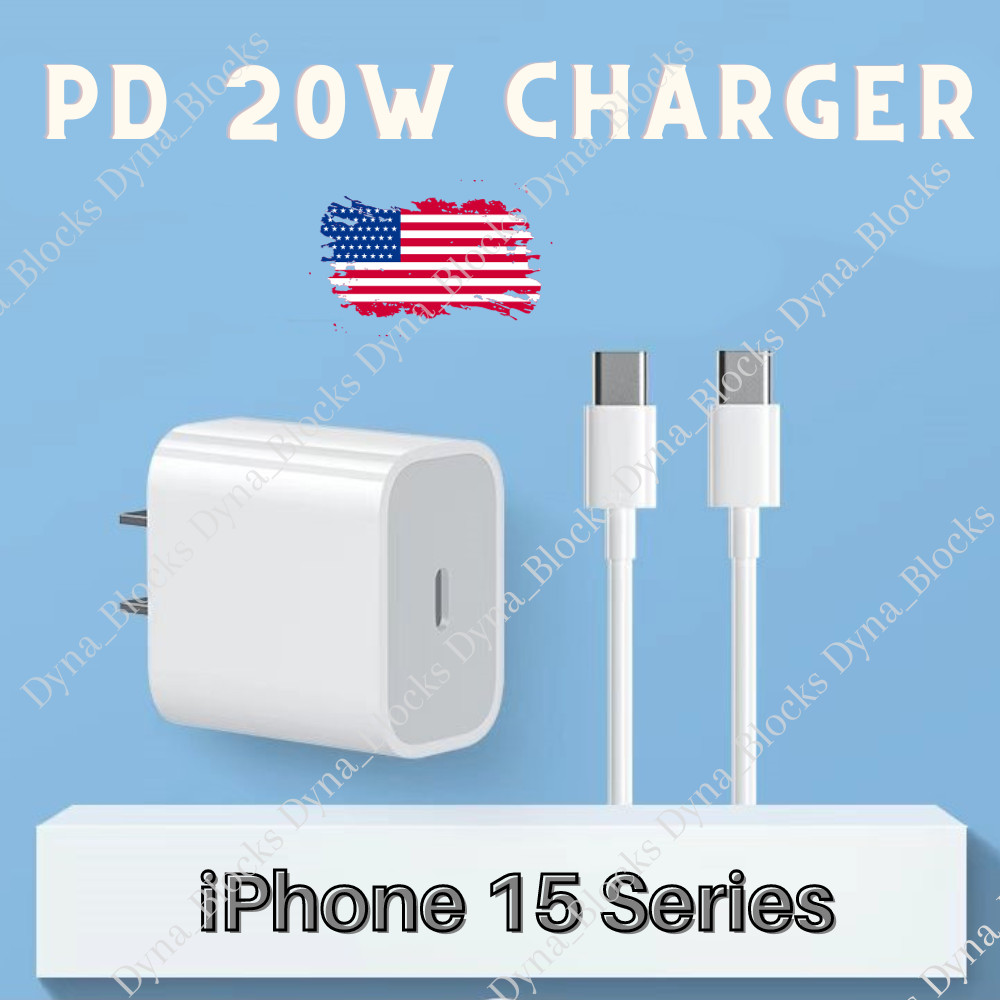 20W Fast Charging Power Adapter PD Type C Charger Block For IPhone 15 Pro/iPad