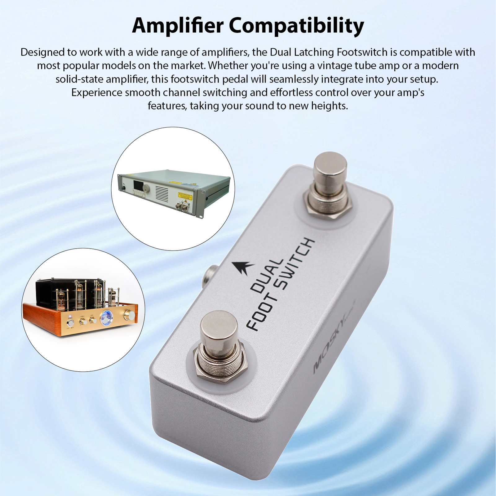 MOSKYAUDIO Dual Footswitch Amp Channel Footswitch Locking Function A2C3