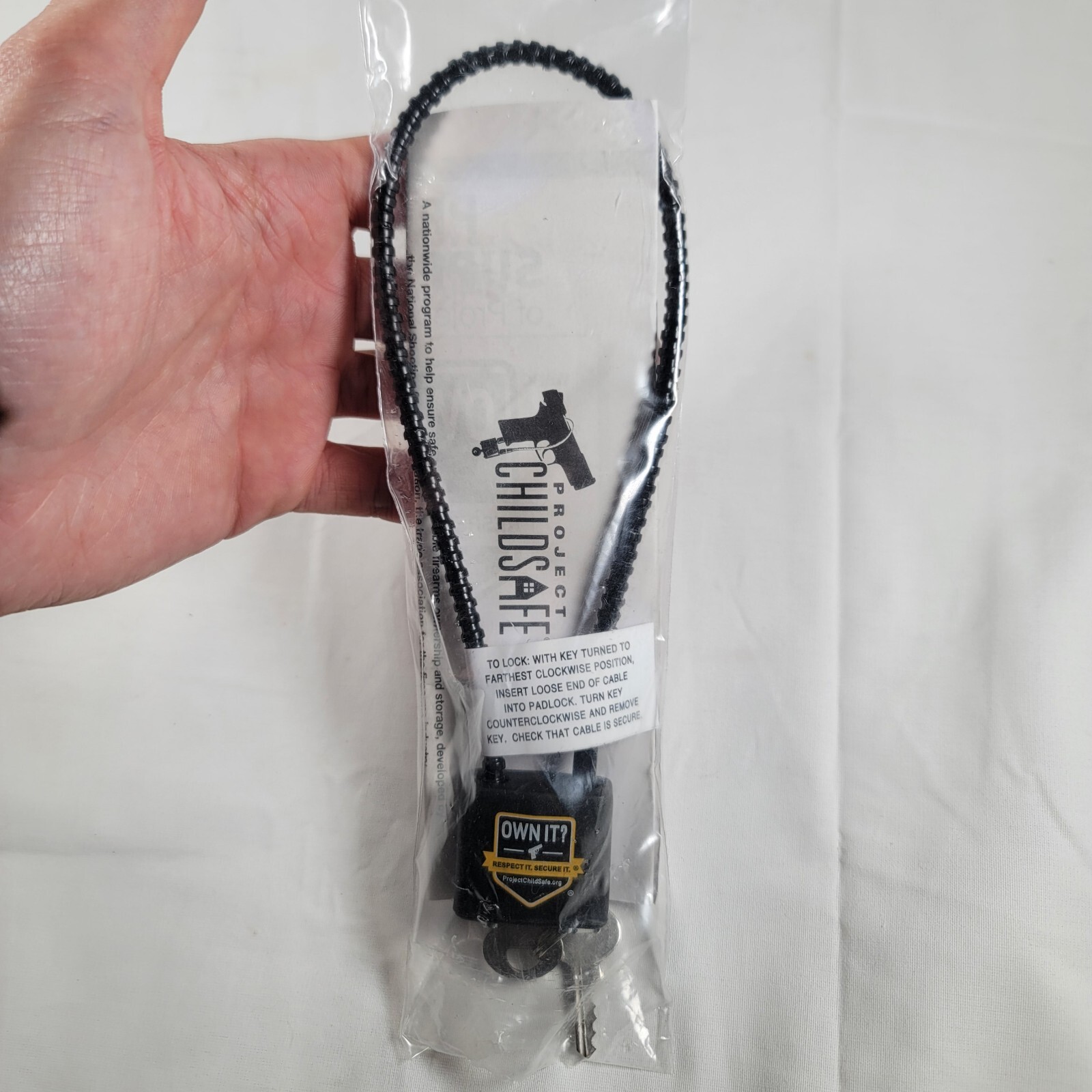 Gun Lock Cable Style 2 Keys Own It Respect It Secure It Project Child Safe New