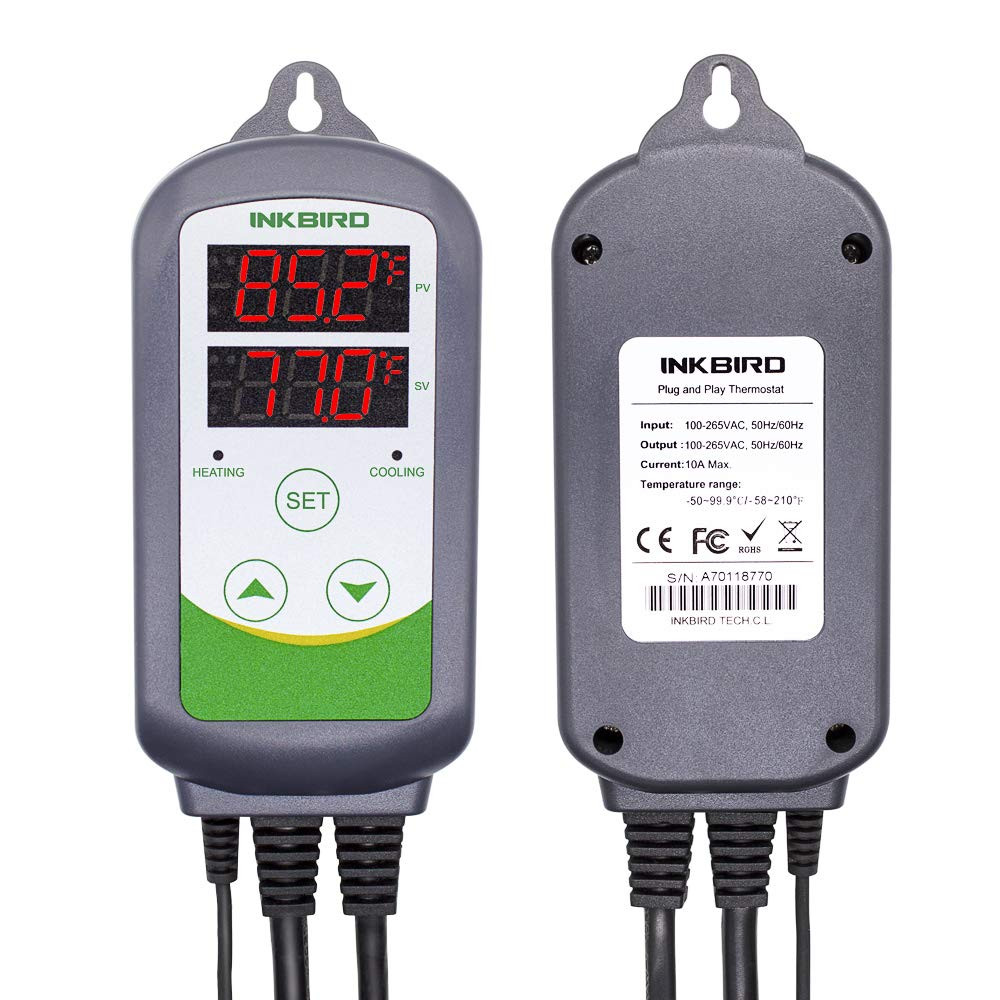 Inkbird ITC-308 Digital Temperature Controller 2-Stage Outlet Thermostat Heating