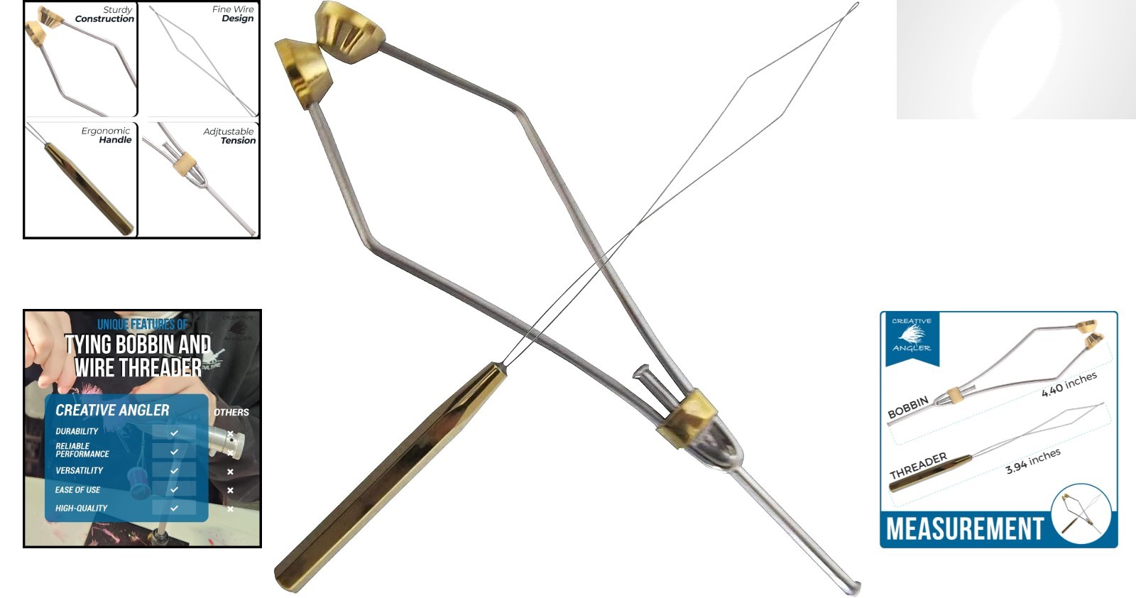 Versatile Fly Tying Combo: Stainless Steel Bobbin and Threader for All Patterns