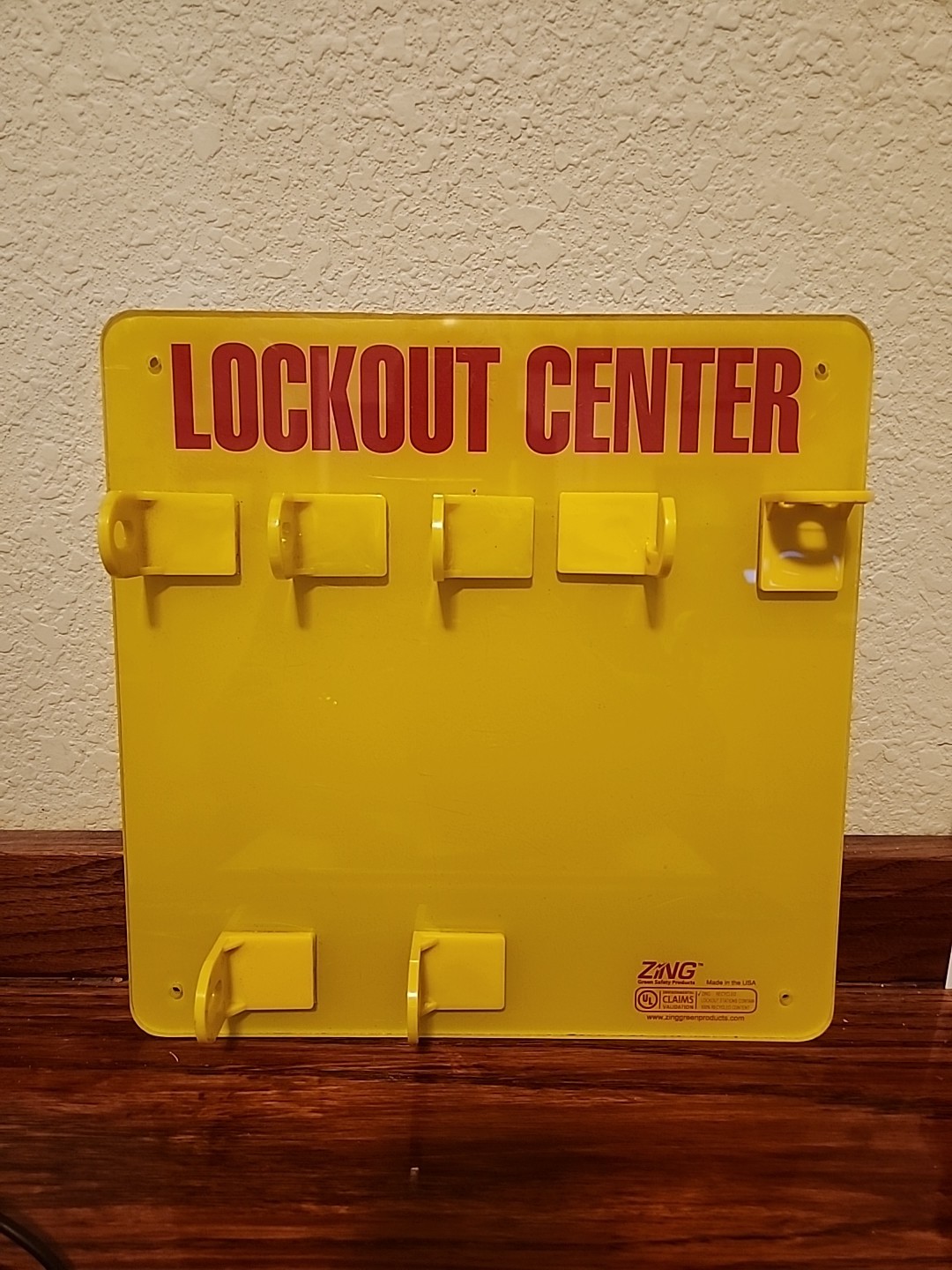 Zing Safety Lockout Tagout Wall Center Station Yellow LOTO NEW