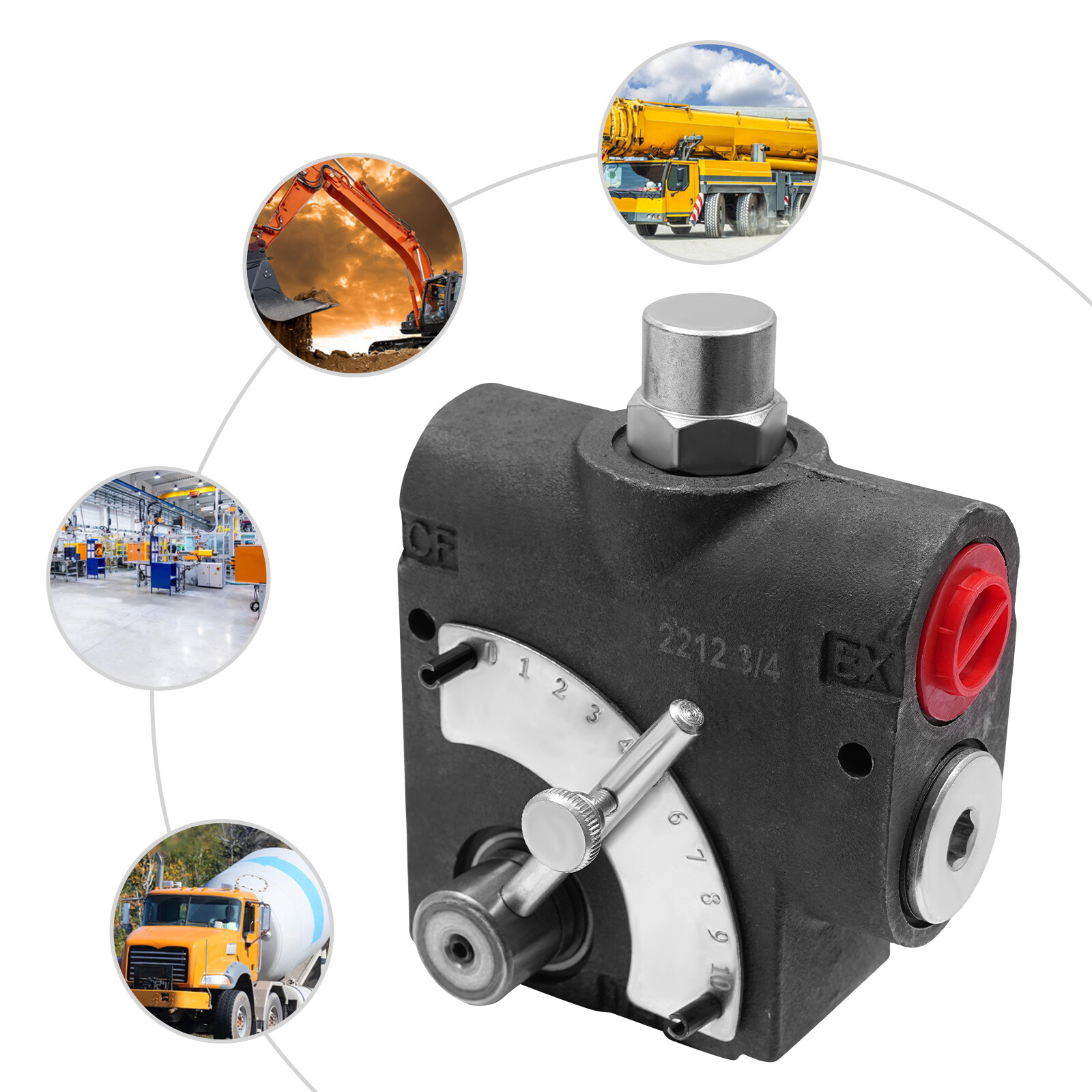 Hydraulic Adjustable Variable Flow Control Valve 0-30GPM 3/4��NPT FC51 Side-Port