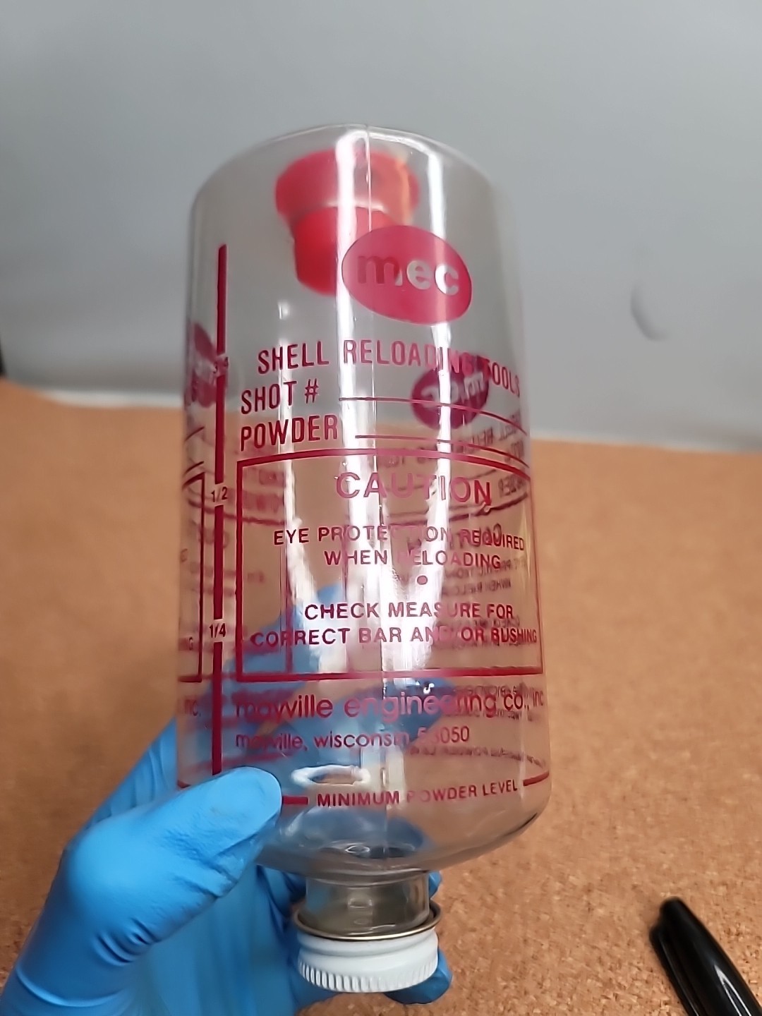 MEC 6 INCH SHOT, POWDER BOTTLE - NOS